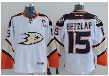 Anaheim Ducks #15 Ryan Getzlaf White New Road Stitched NHL Jersey