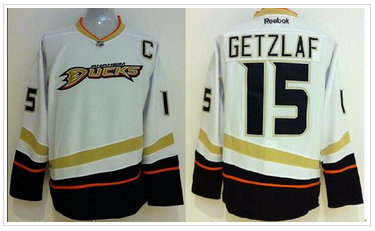 Anaheim Ducks #15 Ryan Getzlaf White Stitched NHL Jersey