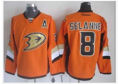 Anaheim Ducks #8 Teemu Selanne Orange Stitched NHL Jersey