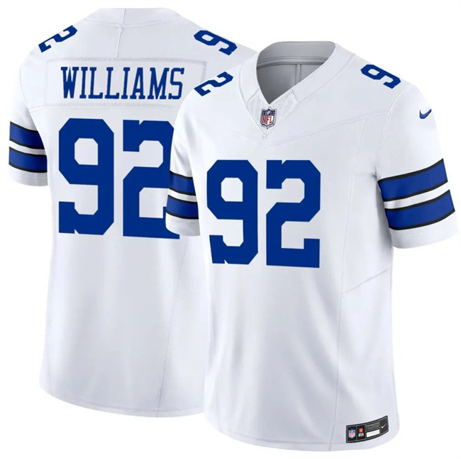 Men's Dallas Cowboys #92 Quinnen Williams White 2025 F.U.S.E Vapor Untouchable Limited Stitched Football Jersey Men's Dallas Cowboys #92 Quinnen Williams White 2025 F.U.S.E Vapor Untouchable Limited Stitched Football Jersey