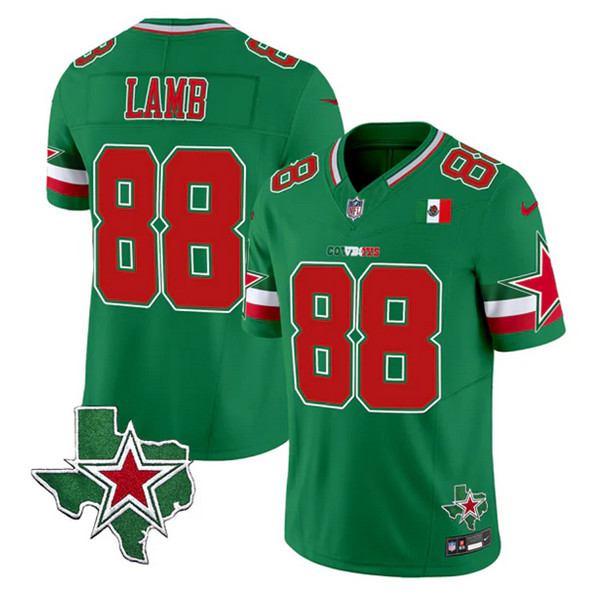 Men's Dallas Cowboys #88 CeeDee Lamb 2024 Mexico Green F.U.S.E. Stitched Football Jersey Men's Dallas Cowboys #88 CeeDee Lamb 2024 Mexico Green F.U.S.E. Stitched Football Jersey