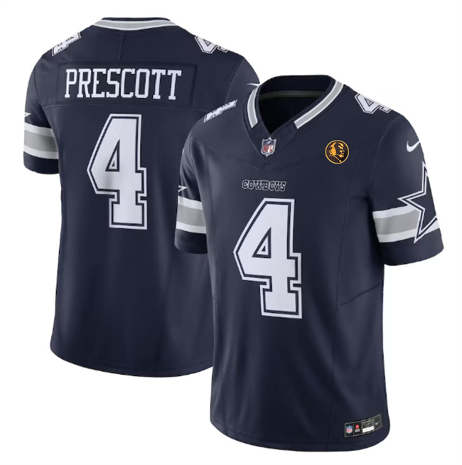 Men's Dallas Cowboys #4 Dak Prescott Navy 2023 F.U.S.E. With John Madden Patch Vapor Limited Stitched Football Jersey Men's Dallas Cowboys #4 Dak Prescott Navy 2023 F.U.S.E. With John Madden Patch Vapor Limited Stitched Football Jersey