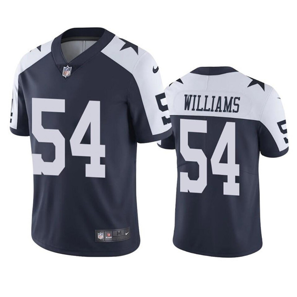 Men's Dallas Cowboys #54 Sam Williams White Navy Thanksgiving Vapor Limited Stitched Jersey Men's Dallas Cowboys #54 Sam Williams White Navy Thanksgiving Vapor Limited Stitched Jersey