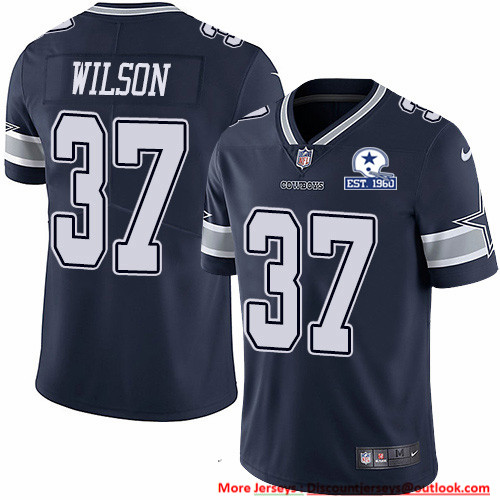 Nike Cowboys #37 Donovan Wilson Navy Blue Team Color Men's Stitched With Established In 1960 Patch NFL Vapor Untouchable Limited Jersey