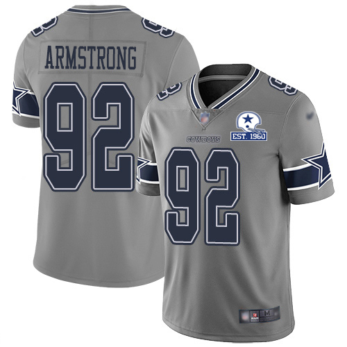 Nike Cowboys #92 Dorance Armstrong Gray Men's Stitched With Established In 1960 Patch NFL Limited Inverted Legend Jersey Nike Cowboys #92 Dorance Armstrong Gray Men's Stitched With Established In 1960 Patch NFL Limited Inverted Legend Jersey