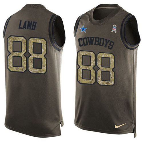 Nike Cowboys #88 CeeDee Lamb Green Men's Stitched NFL Limited Salute To Service Tank Top Jersey Nike Cowboys #88 CeeDee Lamb Green Men's Stitched NFL Limited Salute To Service Tank Top Jersey