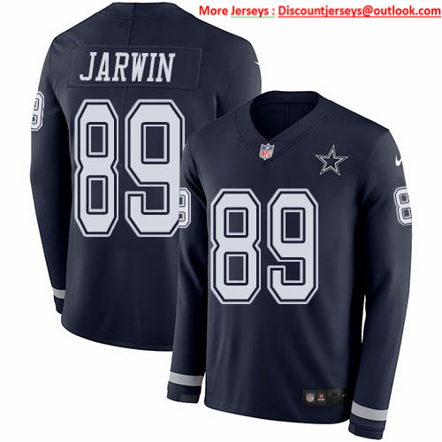 Nike Cowboys #89 Blake Jarwin Navy Blue Team Color Men's Stitched NFL Limited Therma Long Sleeve Jersey