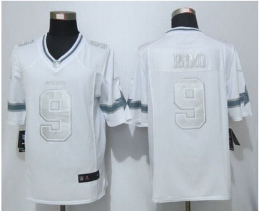 Nike Dallas Cowboys #9 Tony Romo White Men''s Stitched NFL Limited Platinum Jersey