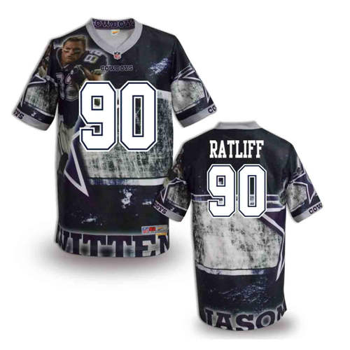 New Dallas Cowboys 90# Demarcus Lawrence Team Color NFL Elite Fanatical Version Jersey
