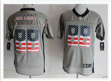 NEW Dallas Cowboys #88 Dez Bryant Grey NFL Elite USA Flag Fashion Jersey