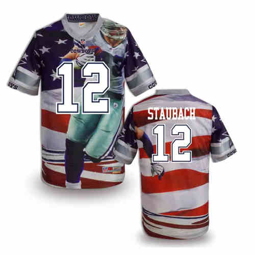 New Dallas Cowboys 12# Roger Staubach Color NFL Elite Fanatical Version Jersey