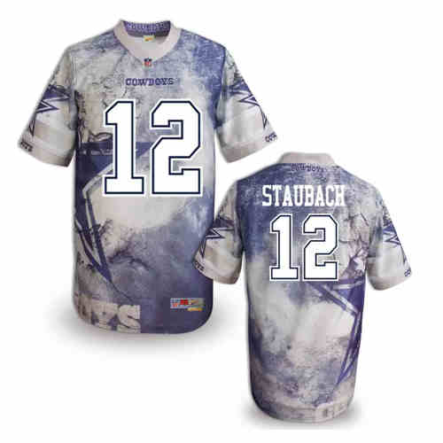 New Dallas Cowboys 12 Roger Staubach Color NFL Elite Fanatical Version Jersey