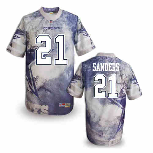 New Dallas Cowboys 21 Deion Sanders Color NFL Elite Fanatical Version Jersey