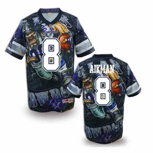 New Dallas Cowboys 8 Troy Aikman Team Color Elite Fanatical Version Jerseys
