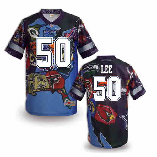 New Dallas Cowboys 50# Sean Lee Color NFL Elite Fanatical Version Jerseys