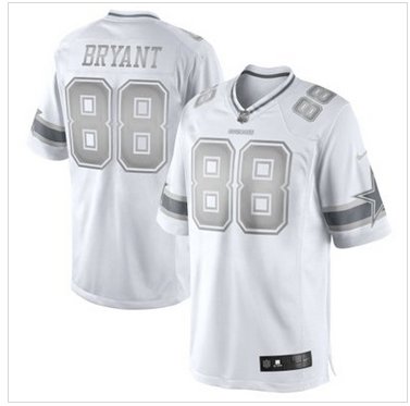 New Dallas Cowboys #88 Dez Bryant White Platinum Jersey