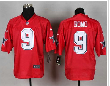 New Dallas Cowboys #9 Tony Romo Red NFL Elite QB Practice Jersey