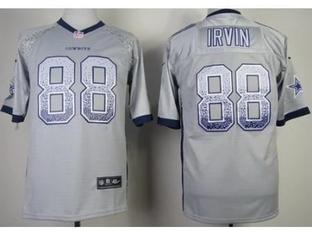NEW Dallas Cowboys 88 Michael Irvin Grey Drift Fashion Elite NFL Jerseys