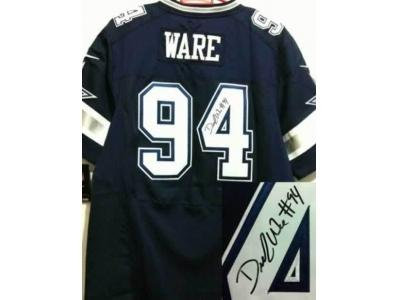 NEW Dallas Cowboys #94 DeMarcus Ware dk.blue jerseys(Elite signature)