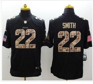 NEW Minnesota Vikings #22 Harrison Smith Black NFL Limited Salute to Service jersey