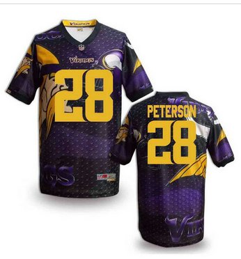 Minnesota Vikings #28 PETERSON Men's Stitched NFL Elite Fanatical Version Jersey (6)