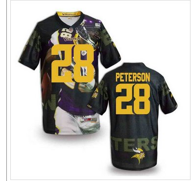 Minnesota Vikings #28 PETERSON Men's Stitched NFL Elite Fanatical Version Jersey (5)