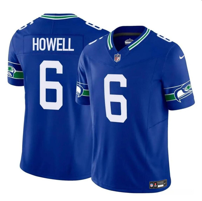 Men's Seattle Seahawks #6 Sam Howell Royal 2023 F.U.S.E. Vapor Throwback Limited Stitched Football Jersey Men's Seattle Seahawks #6 Sam Howell Royal 2023 F.U.S.E. Vapor Throwback Limited Stitched Football Jersey