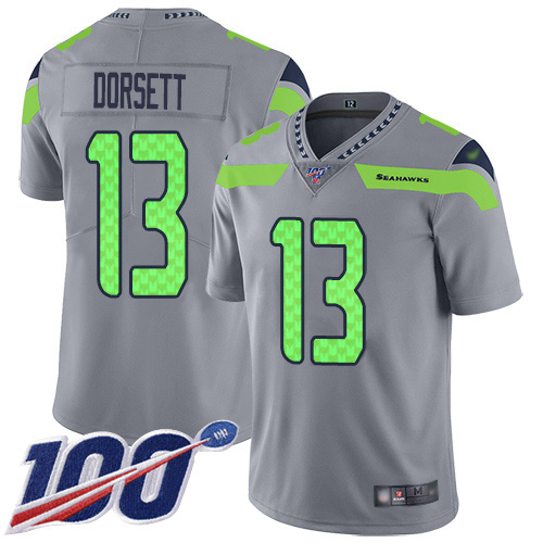 Nike Seahawks #13 Phillip Dorsett Gray Men's Stitched NFL Limited Inverted Legend 100th Season Jersey Nike Seahawks #13 Phillip Dorsett Gray Men's Stitched NFL Limited Inverted Legend 100th Season Jersey