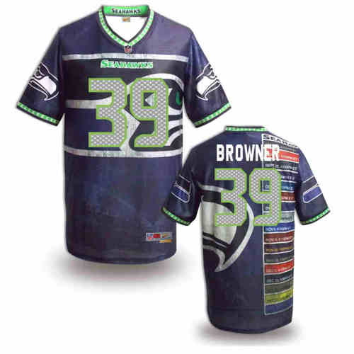 New Seattle Seahawks 39# Brandon Browner Team Color Elite Fanatical Version Jerseys