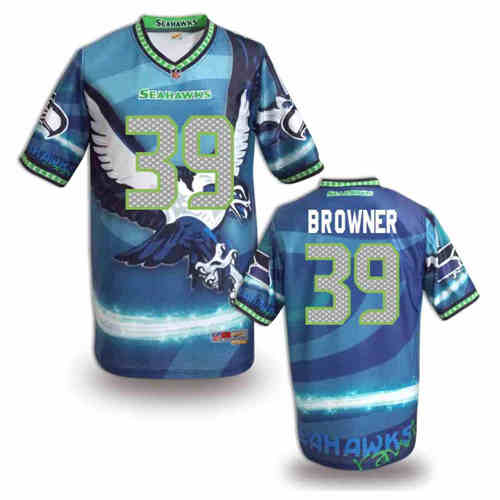 New Seattle Seahawks 39 Brandon Browner Team Color Elite Fanatical Version Jerseys