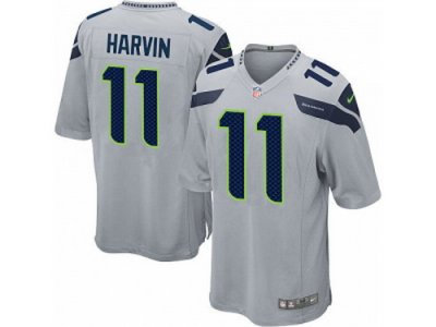 NEW NFL Seattle Seahawks 11 Percy Harvin Grey Jerseys(Game)
