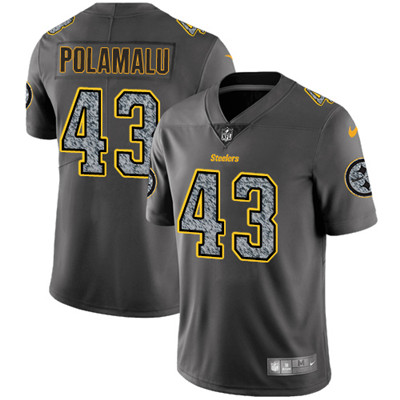 Nike Steelers #43 Troy Polamalu Gray Static Men's NFL Vapor Untouchable Game Jersey