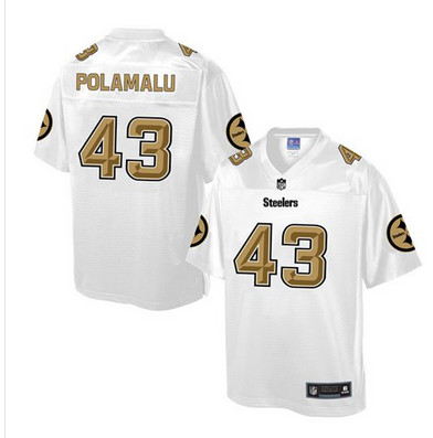 Nike Steelers #43 Troy Polamalu White Men's NFL Pro Line Fashion Game Jersey