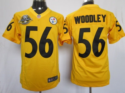 NEW NFL Pittsburgh Steelers #56 Lamarr Woodley Yellow Jerseys(Limited 80 anniversary)