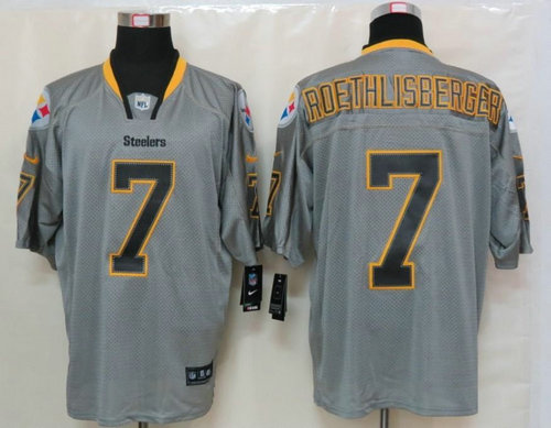 NEW NFL Pittsburgh Steelers 7 Ben Roethlisberger Lights Out Grey Jerseys(Elite)