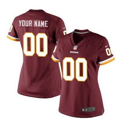 Women's Nike Washington Redskins Customized Elite Burgundy Red Team Color NFL Jersey