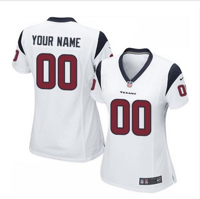 Women's Nike Houston Texans Customized Elite White NFL Jersey