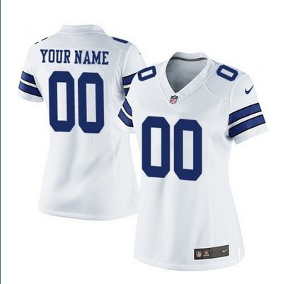 Women's Nike Dallas Cowboys Customized Elite White NFL Jersey