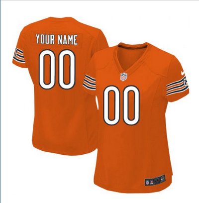 Women's Nike Chicago Bears Customized Elite Orange Alternate NFL Jersey