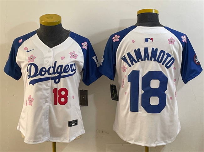 Youth Los Angeles Dodgers #18 Yoshinobu Yamamoto White Royal 2025 Tokyo Series Limited Stitched Baseball Jersey Youth Los Angeles Dodgers #18 Yoshinobu Yamamoto White Royal 2025 Tokyo Series Limited Stitched Baseball Jersey