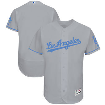 Men's Los Angeles Dodgers Majestic Gray Father's Day FlexBase Team Jersey