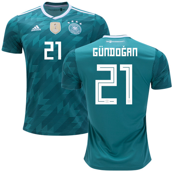 Germany #21 Gundogan Away Soccer Country Jersey