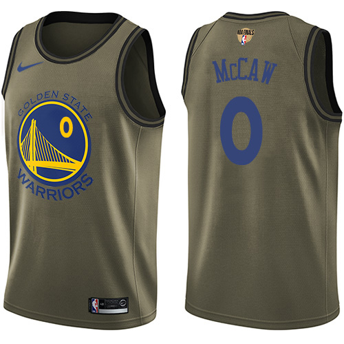 Nike Warriors #0 Patrick McCaw Green Salute to Service The Finals Patch NBA Swingman Jersey