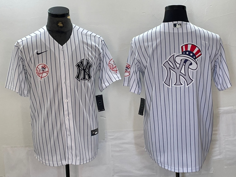 Men's New York Yankees White Team Big Logo Cool Base Stitched Baseball Jersey 50 Men's New York Yankees White Team Big Logo Cool Base Stitched Baseball Jersey 50