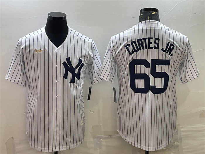Men's New York Yankees #65 Nestor Cortes Jr. White Cool Base Stitched Jersey Men's New York Yankees #65 Nestor Cortes Jr. White Cool Base Stitched Jersey