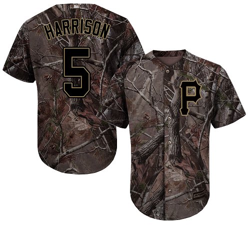 Pirates #5 Josh Harrison Camo Realtree Collection Cool Base Stitched Baseball Jersey