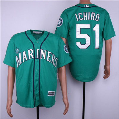 Mariners #51 Ichiro Suzuki Green Cool Base Jersey