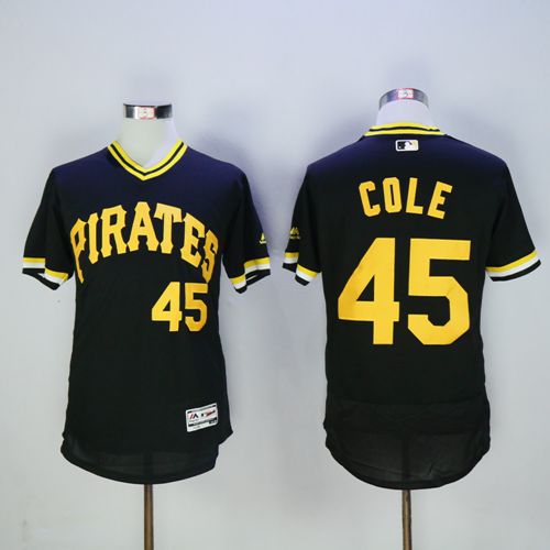 Pirates #45 Gerrit Cole Black Flexbase Authentic Collection Cooperstown Stitched MLB Jersey Pirates #45 Gerrit Cole Black Flexbase Authentic Collection Cooperstown Stitched MLB Jersey