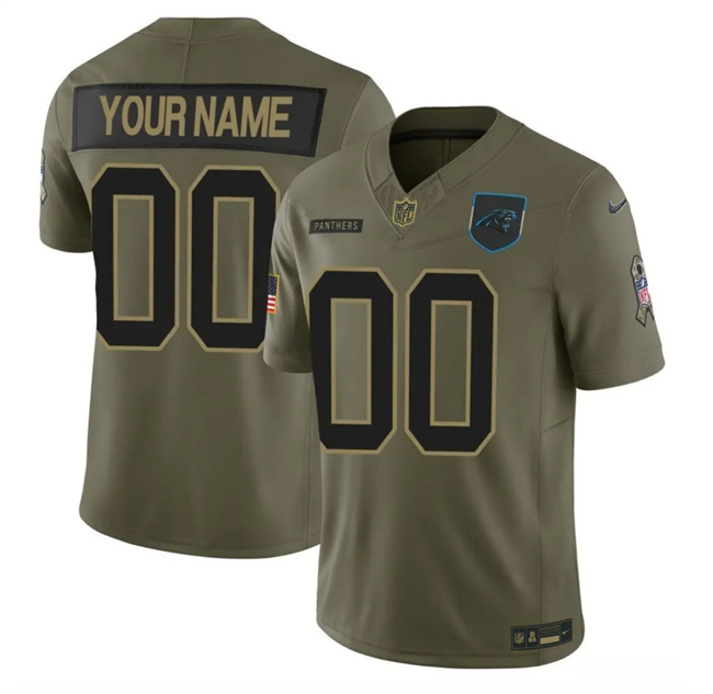 Youth Carolina Panthers Active Player Custom Olive 2025 F.U.S.E. Salute to Service Limited Stitched Football Jersey