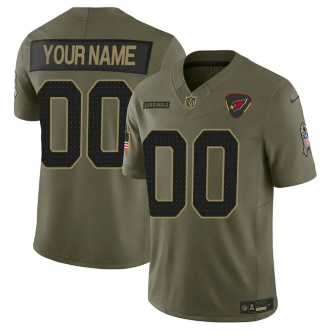 Youth Arizona Cardinals Active Player Custom Olive 2025 F.U.S.E. Salute to Service Limited Stitched Football Jersey Youth Arizona Cardinals Active Player Custom Olive 2025 F.U.S.E. Salute to Service Limited Stitched Football Jersey